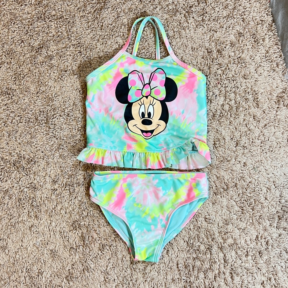 1183 | Disney Jumping Beans Minnie Mouse Tie Dye Tankini Swimsuit Multi Girls 3T